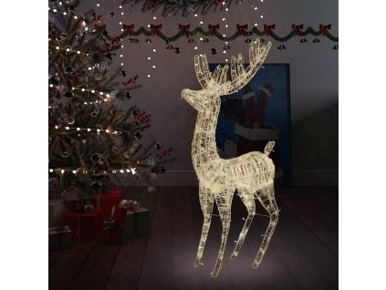 vidaXL XXL Akrylový vianočný sob 250 LED 180 cm teplý biely