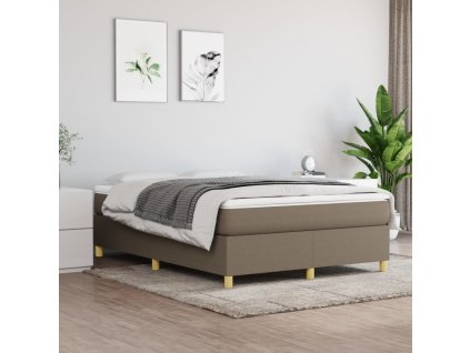 vidaXL Posteľný rám boxspring s matracom sivohned 140x200 cm látka