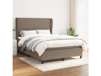 vidaXL Posteľný rám boxspring s matracom sivohned 140x200 cm látka