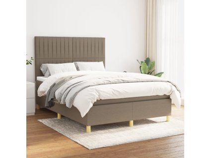 vidaXL Posteľný rám boxspring s matracom sivohned 140x200 cm látka
