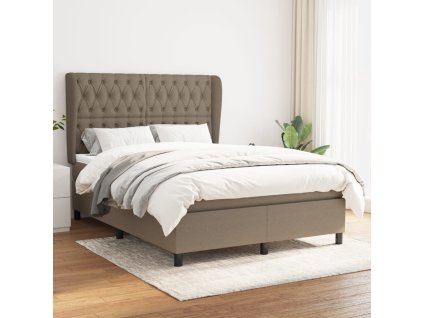 vidaXL Posteľný rám boxspring s matracom sivohned 140x200 cm látka
