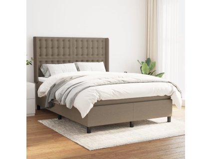 vidaXL Posteľný rám boxspring s matracom sivohned 140x200 cm látka