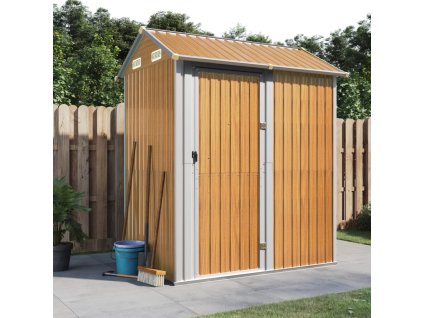 vidaXL Záhradná kôlňa bledohnedá 192x152,5x237 cm pozinkovaná oceľ