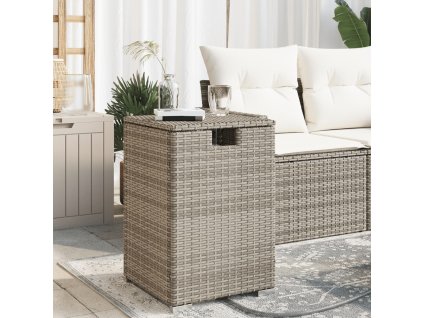 vidaXL Stolík na zakrytie propánovej fľaše sivý 40x40x60 cm polyratan