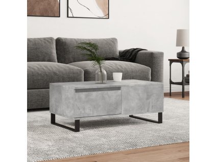 vidaXL Konferenčný stolík betónový sivý 90x50x36,5 cm spracované drevo