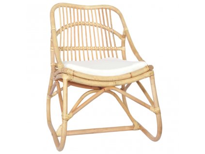 vidaXL Ratanová stolička ľan