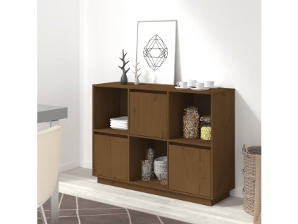 vidaXL Komoda medovo-hnedá 110,5x35x80 cm masívne borovicové drevo