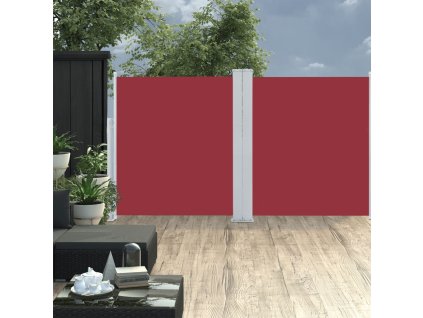 vidaXL Zaťahovacia bočná markíza, červená 160x600 cm