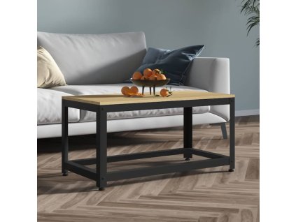 vidaXL Konferenčný stolík svetlohnedý a čierny 90x45x45cm MDF a železo