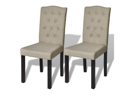 vidaXL Jedálenské stoličky 2 ks, ťavia farba, látka