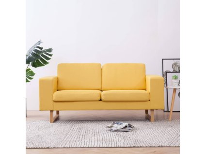 vidaXL Látková 2-miestna pohovka žltá