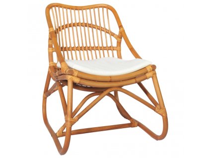 vidaXL Ratanová stolička bledohnedá ľan