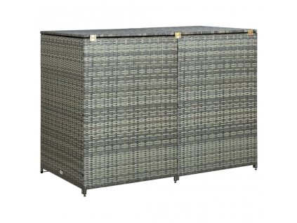 vidaXL Polyratanová ohrada na dva vonkajšie odpadkové koše antracitová 148x77x111 cm