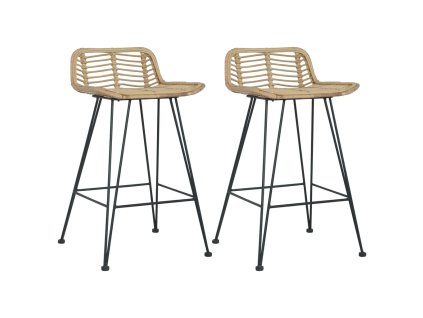 vidaXL Barové stoličky 2 ks, prírodné, ratan