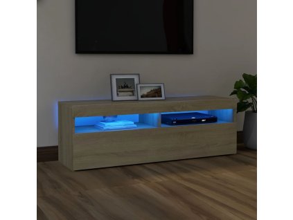 vidaXL TV skrinka s LED svetlami dub sonoma 120x35x40 cm