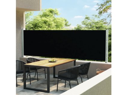 vidaXL Zaťahovacia bočná markíza na terasu 140x600 cm, čierna
