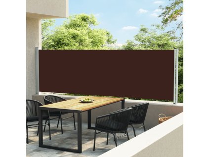 vidaXL Zaťahovacia bočná markíza na terasu 140x600 cm, hnedá