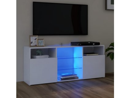 vidaXL TV skrinka s LED svetlami biela 120x30x50 cm