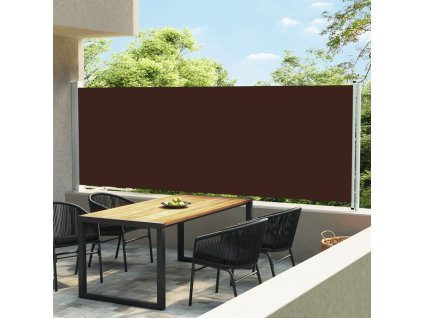 vidaXL Zaťahovacia bočná markíza na terasu 600x160 cm, hnedá
