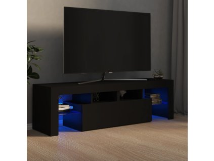 vidaXL TV skrinka s LED svetlami, čierna 140x36,5x40 cm