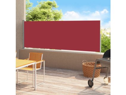 vidaXL Zaťahovacia bočná markíza na terasu 180x500 cm červená