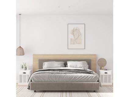 vidaXL Nočné stolíky 2 ks lesklé biele 43x36x50 cm