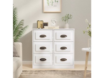 vidaXL Komoda lesklá biela 70x35,5x67,5 cm spracované drevo