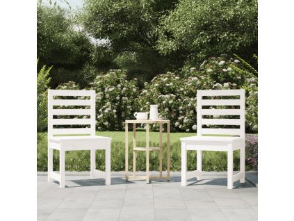 vidaXL Záhradné stoličky 2 ks biele 40,5x48x91,5 cm borovicový masív