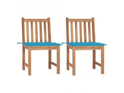 vidaXL Záhradné stoličky 2 ks s podložkami tíkový masív