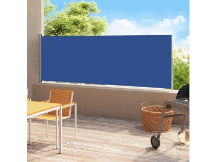 vidaXL Zaťahovacia bočná markíza na terasu 180x500 cm modrá