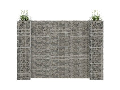 vidaXL Gabiónový kvetináč v tvare H, oceľový drôt 260x40x180 cm