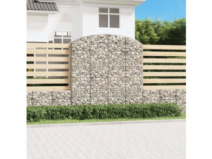 vidaXL Oblúkový gabionový kôš 200x50x200/220 cm pozinkované železo