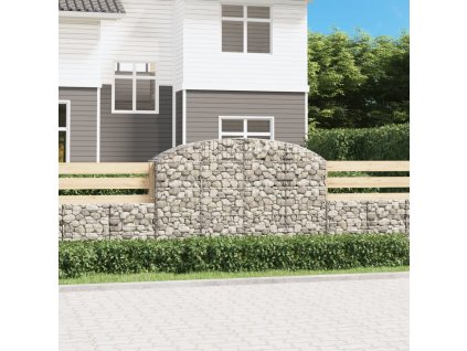 vidaXL Oblúkový gabionový kôš 200x50x120/140 cm pozinkované železo