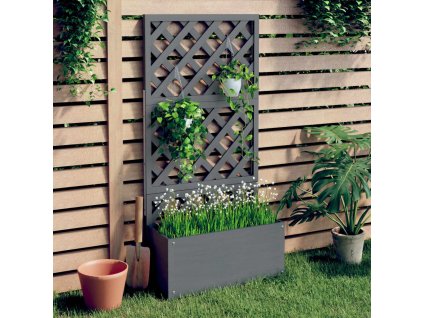 vidaXL Kvetináč s mriežkou sivý 65x33x135 cm WPC