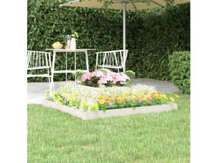 vidaXL Kvetináč biely 110x110x27 cm borovicový masív