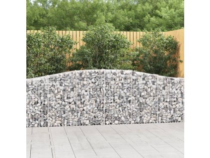 vidaXL Oblúkové gabionové koše 3 ks 400x30x80/100cm pozinkované železo