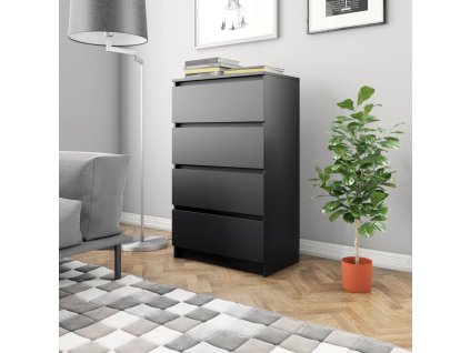 vidaXL Komoda, čierna 60x35x98,5 cm, kompozitné drevo