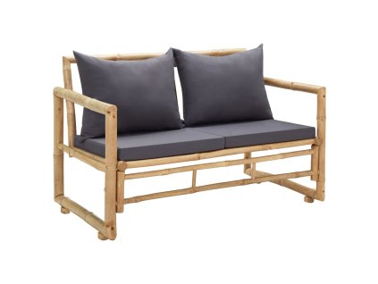 vidaXL Záhradná lavička s podložkami 115 cm bambus