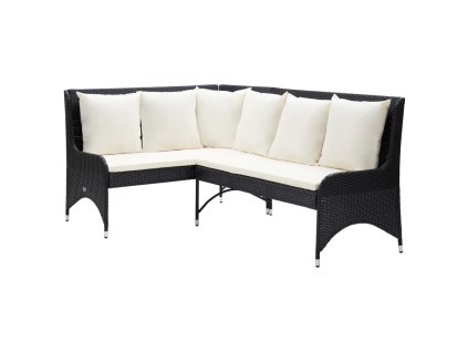 vidaXL Záhradné rohové pohovky 2 ks polyratanové čierne