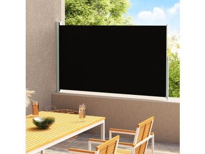 vidaXL Zaťahovacia bočná markíza na terasu 180x300 cm, čierna