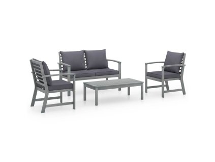 vidaXL 4-dielna záhradná sedacia súprava s podložkami akáciový masív