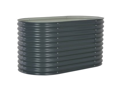 vidaXL Vyvýšený záhradný záhon 160x80x81 cm, pozinkovaná oceľ, sivý