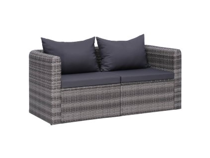 vidaXL Záhradné rohové pohovky 2 ks sivé polyratanové