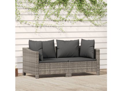 vidaXL 2-dielna záhradná sedacia súprava a vankúše polyratan sivá