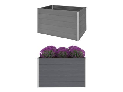 vidaXL Vyvýšený záhradný záhon, WPC 150x100x91 cm, sivý
