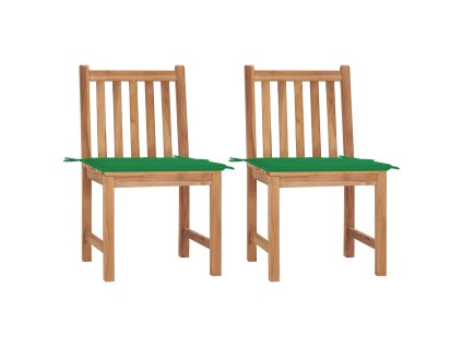 vidaXL Záhradné stoličky 2 ks s podložkami tíkový masív