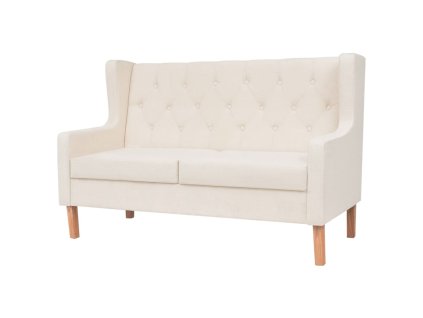 vidaXL Látková 2-miestna pohovka, krémovo-biela