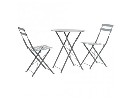 vidaXL 3-dielna bistro súprava sivá oceľová