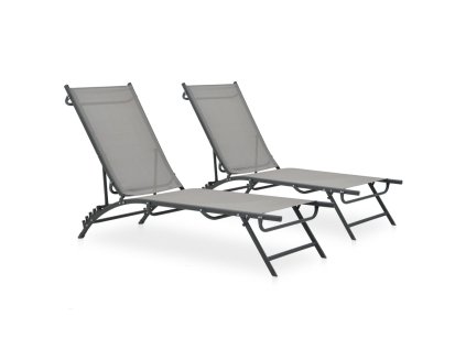 vidaXL Záhradné ležadlá 2 ks, textilén a oceľ