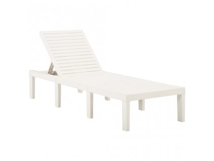 vidaXL Záhradné ležadlo plastové biele